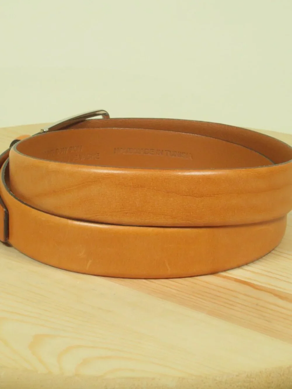 Hugo Boss Chuck-o Leather Dress Belt Mens 36 Light Tan